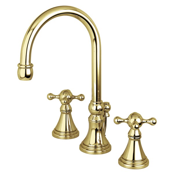8" Widespread Bathroom Faucet, Polished Brass